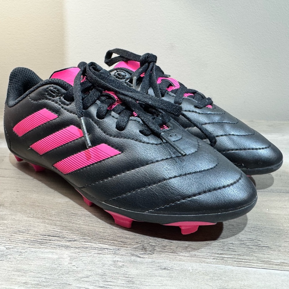 Adidas Goletto VII FG Kids Soccer Cleats Core Black/ Shock Pink Sz 1.5 Youth